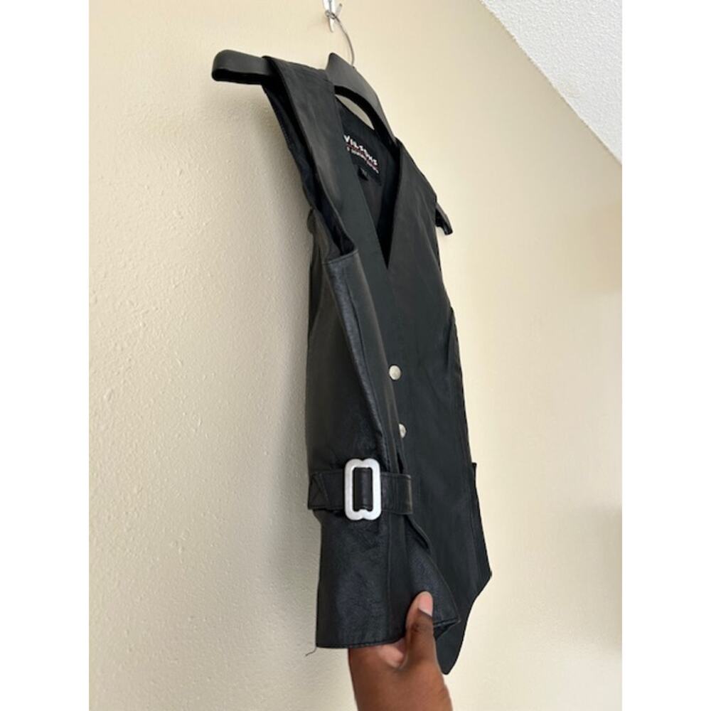 ❌SOLD❌ Wilsons Black Leather Snap Button Vest Size Small - Picture 6 of 11